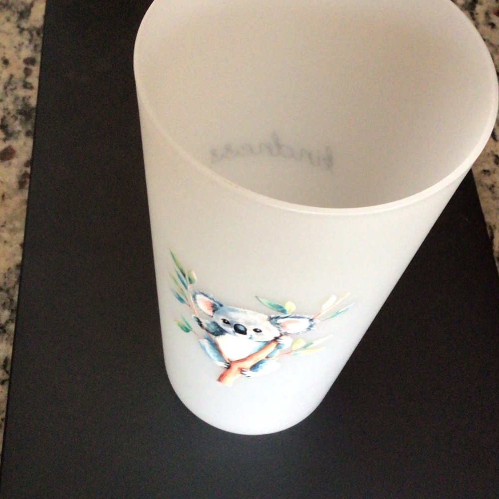 White Tumbler Cup  W/ Koala